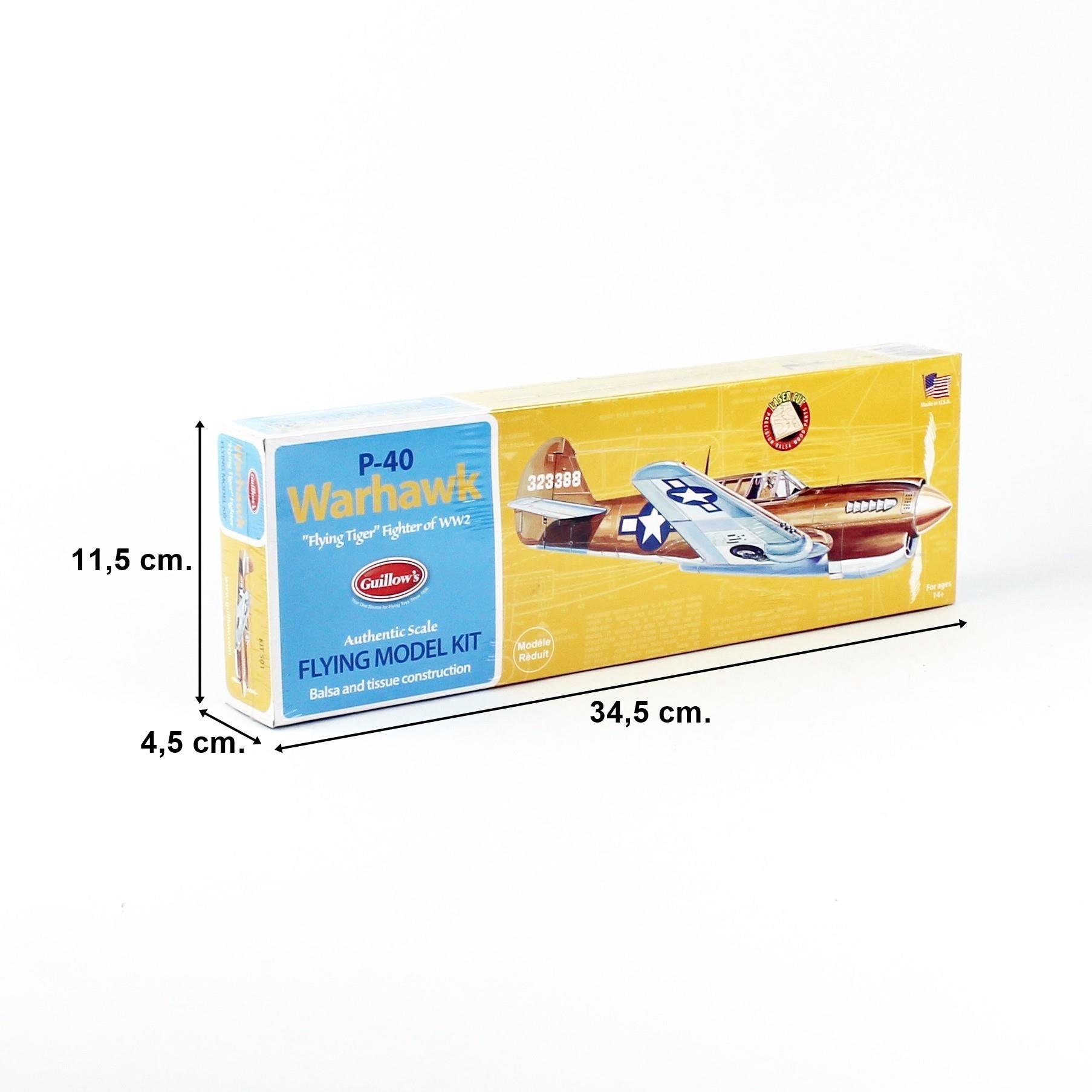 Guillow's 501 1/30 Ölçek, Warhawk, 42cm, Laser Kesim, Balsa, Serbest Uçuş Model Kiti