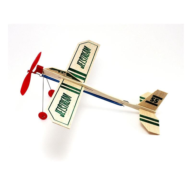 Guillow's 55 Jetstream, 35 cm. Lastik Motorlu ve İniş Takımlı, Balsa, Serbest Uçuş Modeli
