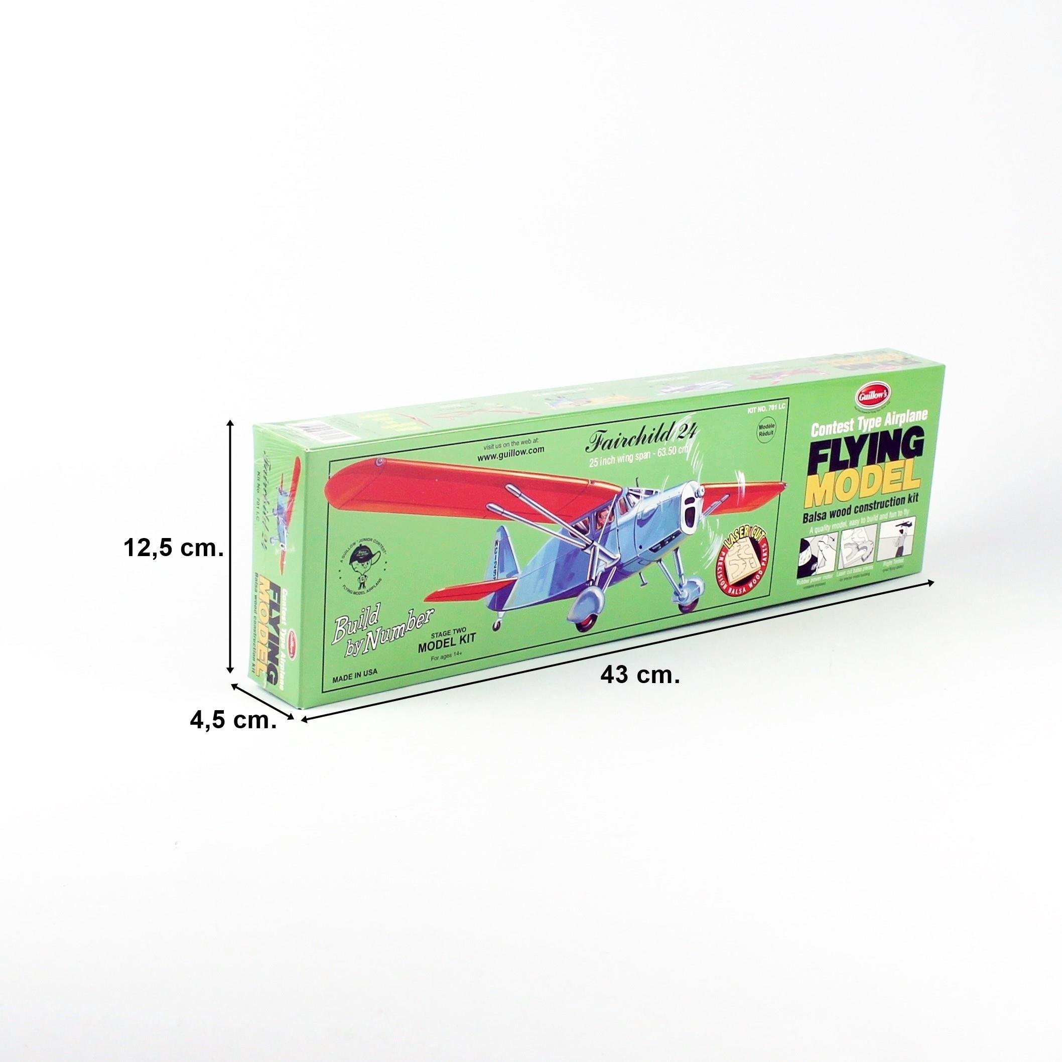 Guillow's 701 Fairchild 24, 62cm, Laser Kesim, Balsa, Serbest Uçuş Model Kiti