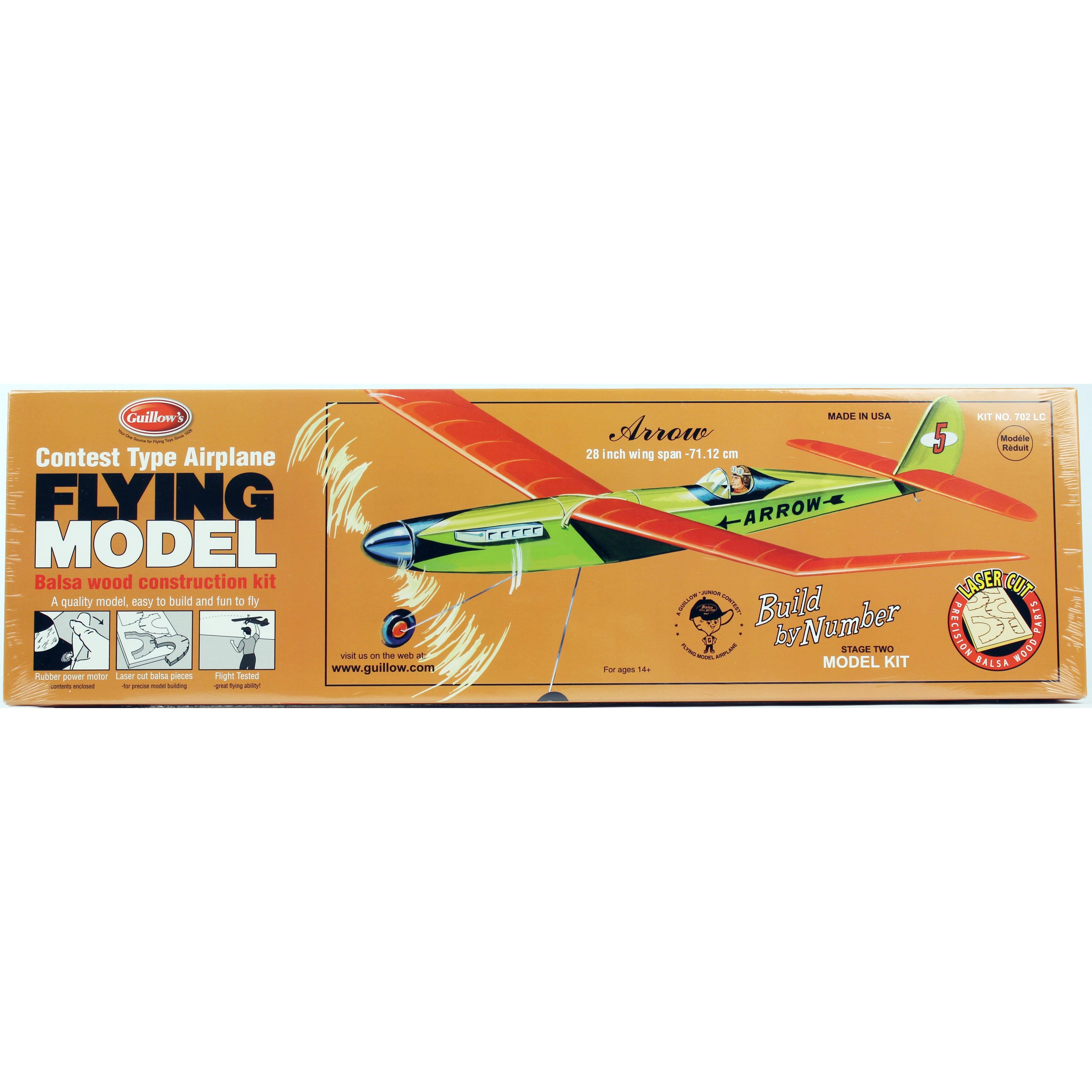 Guillow's 702 Arrow, 70cm, Laser Kesim, Balsa, Serbest Uçuş Model Kiti