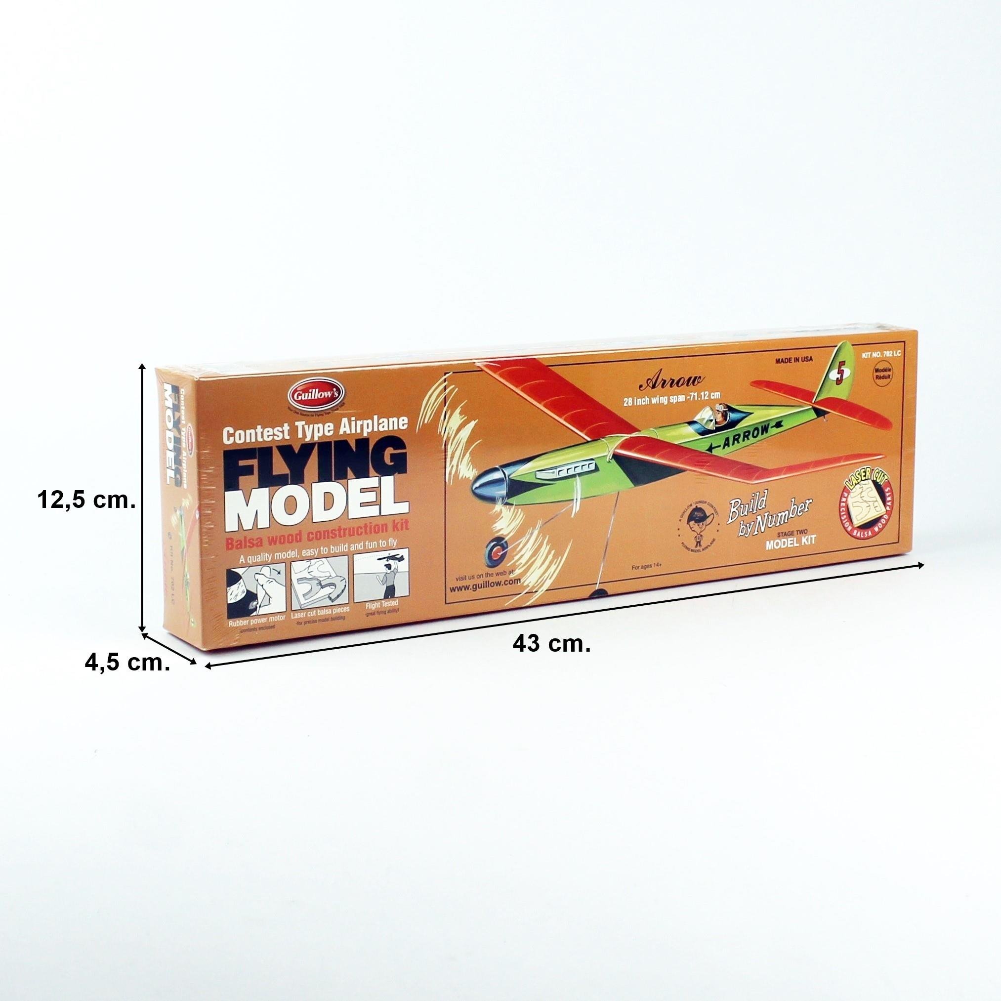 Guillow's 702 Arrow, 70cm, Laser Kesim, Balsa, Serbest Uçuş Model Kiti