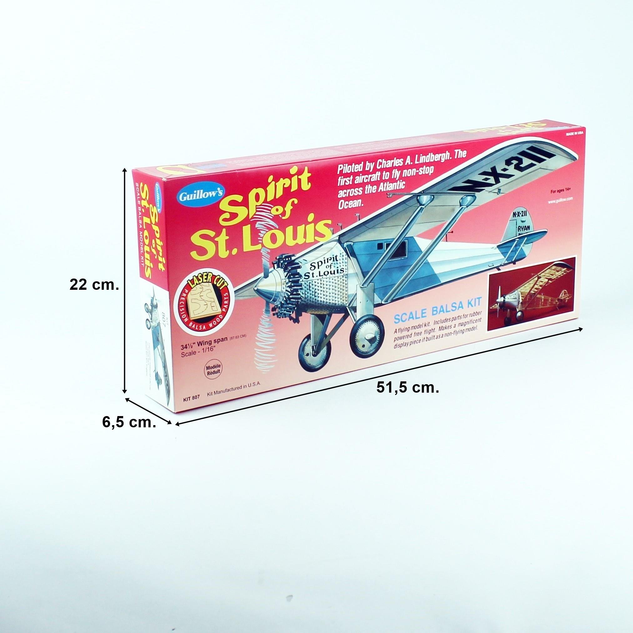 Guillow's 807 1/16 Ölçek, Spirit of St. Louis, 88cm, Balsa, Serbest Uçuş Model Kiti
