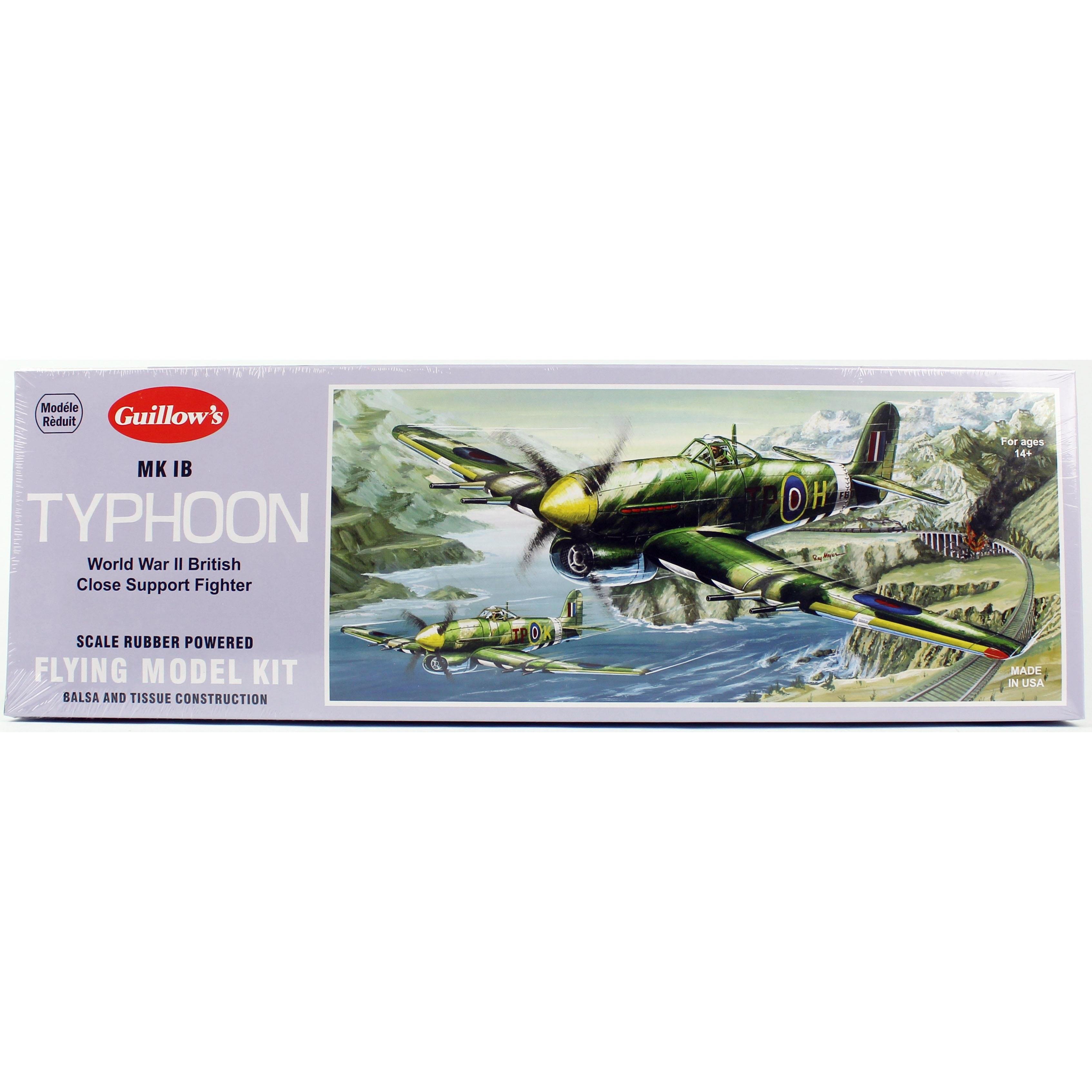 Guillow's 906 1/28 Scale Typhoon 46cm Balsa Free Flight Model Kit