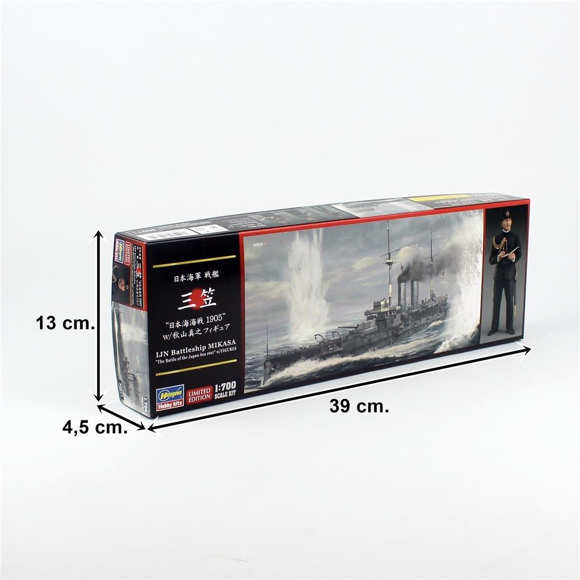 Hasegawa 071 30071 1/700 Scale, IJN Battleship Mikasa w/ Akiyama Saneyuki 54mm metal figure, (Waterline Series) Battleship, P