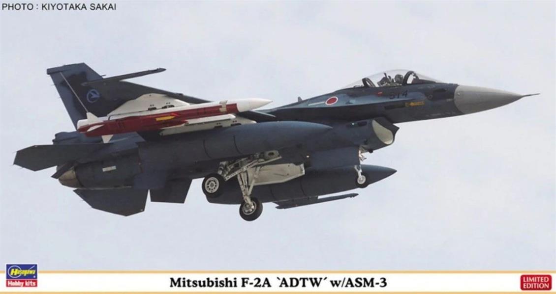 Hasegawa 07465 1/48 mitsubishi f-2a adtw w/ASM-3 savaş uçağı (Limited Edition) Demonte Plastik Maketi