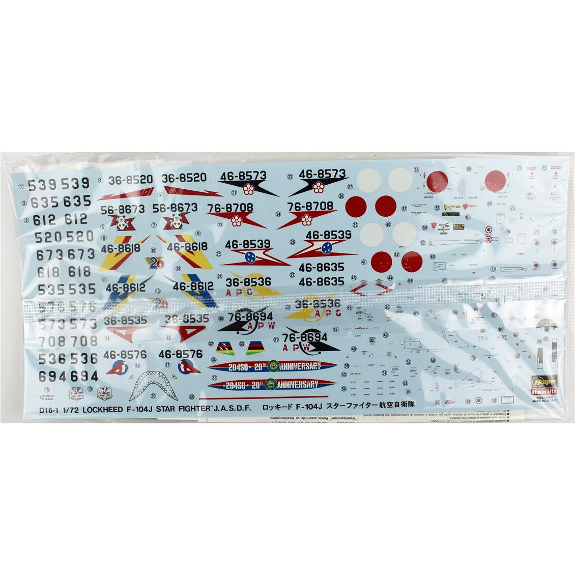 Hasegawa 1446 1/72 Ölçek, F-104J/CF-104 Stargighter (JASDF/CANADA).Savaş Uçağı Plastik Model Kiti