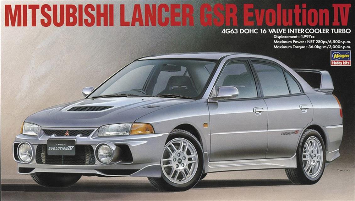 Hasegawa 20257 1/24 Mitsubishi Lancer GSR Evo IV (Limited Edition) Otomobil Demonte Plastik Maketi