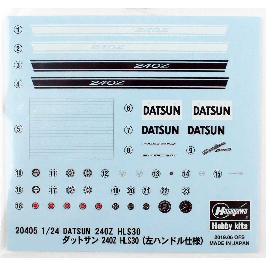 Hasegawa 20405 1/24 Scale, Datsun 240Z HLS30 (left-hand drive version), Plastic Car Model Kit