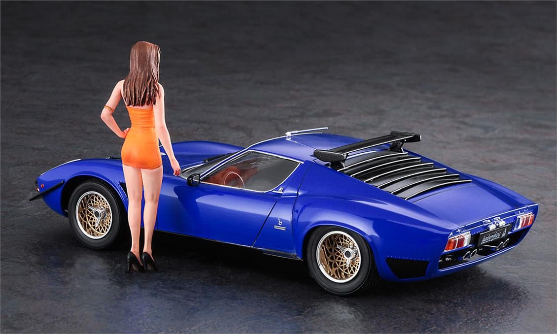 Hasegawa 20472 1/24 Ölçek, Lamborghini Jota SVR w/Italian Girl's Figure, (Limited Edition) Otomobil Plastik Model Kiti