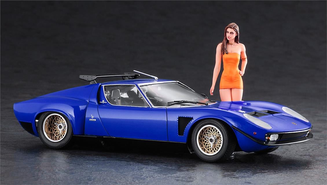 Hasegawa 20472 1/24 Ölçek, Lamborghini Jota SVR w/Italian Girl's Figure, (Limited Edition) Otomobil Plastik Model Kiti