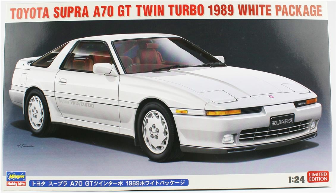 Hasegawa 20504 1/24 Ölçek, Toyota Supra A70 GT Twin Turbo 1989 White Package, (Limited Edition) Otomobil Plastik Model Kiti