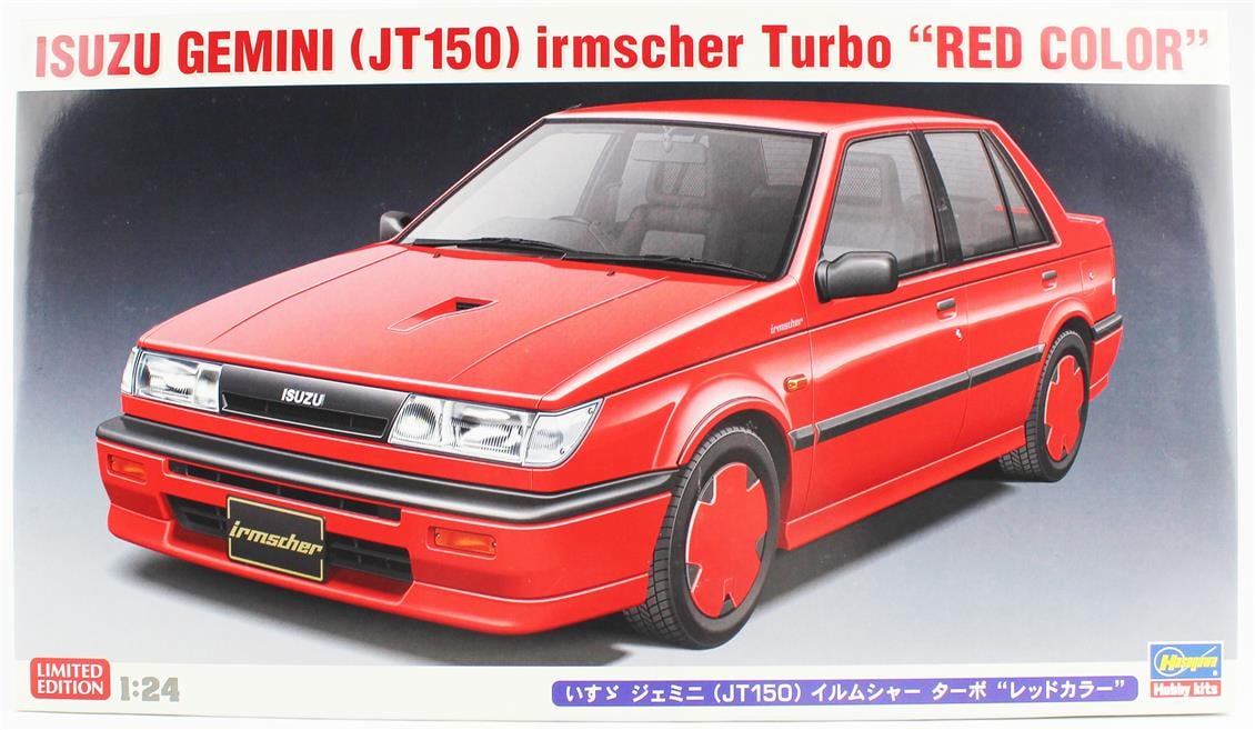 Hasegawa 20664 1/24 Ölçek, Isuzu Gemini (JT150) Irmscher Turbo (Red Color), (Limited Edition) Otomobil Plastik Model Kiti