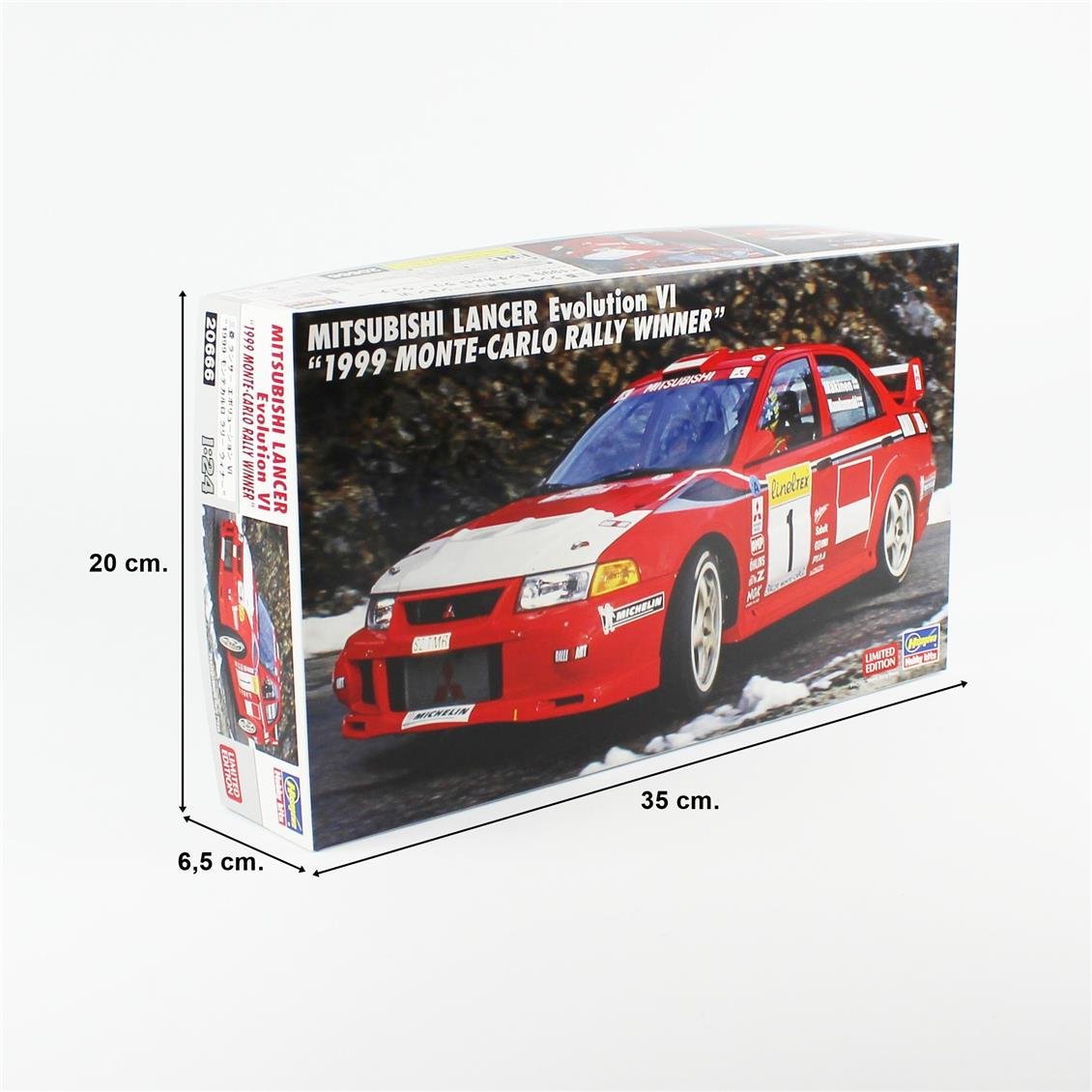 Hasegawa 20666 1/24 Ölçek, Mitsubishi Lancer Evolution VI (1999 Monte-Carlo Rally winner) (Limited Edition) Yarış Aracı Plastik