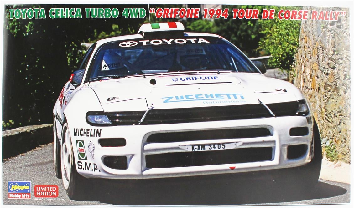 Hasegawa 20673 1/24 Ölçek, Toyota Celica Turbo 4WD (Grifone 1994 Tour de Corse Rally), (Limited Edition) Yarış Aracı Plastik Mo