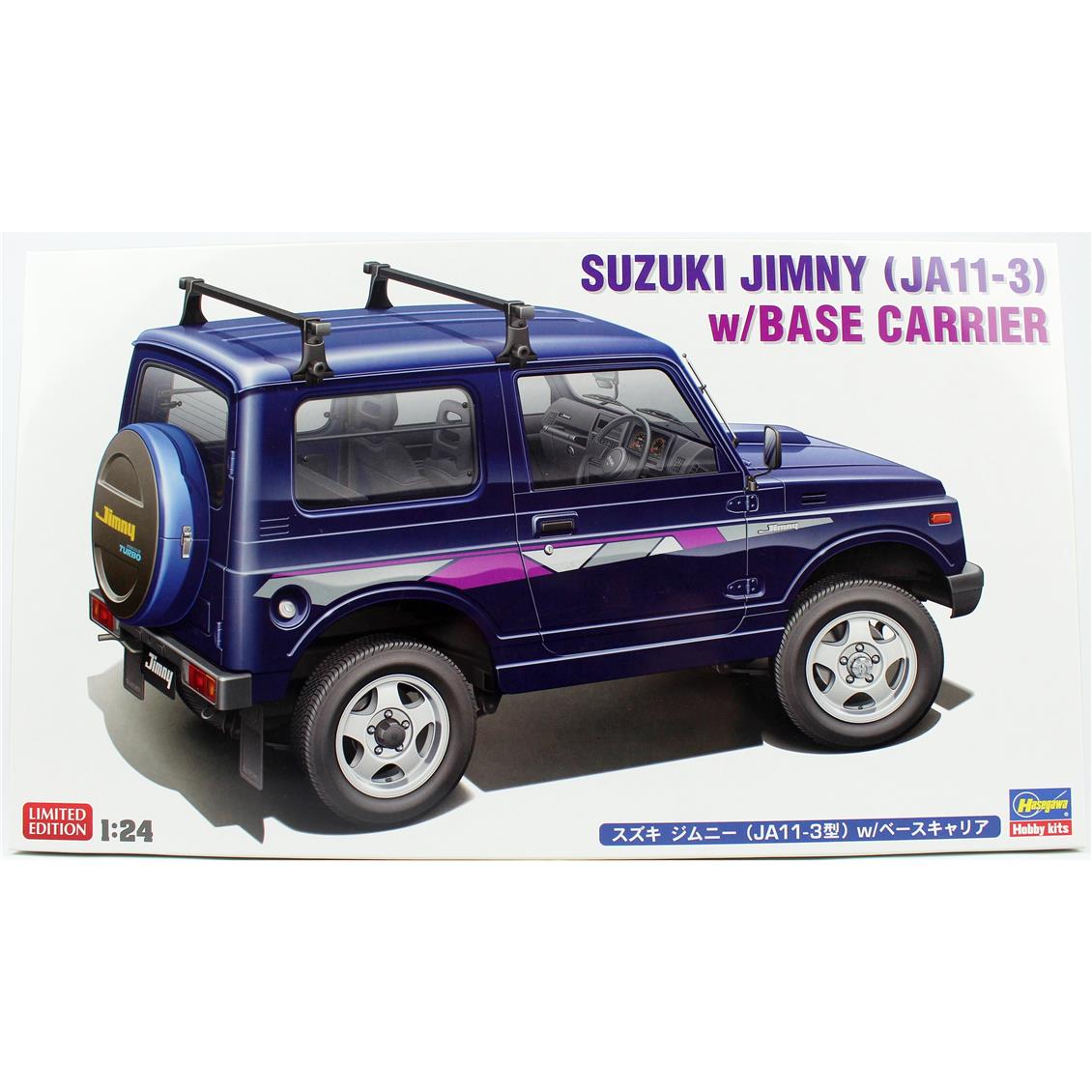 Hasegawa 20744 1/24 Scale, Suzuki Jimny (JA11-3) w/Base Carrier, Plastic Car Model Kit