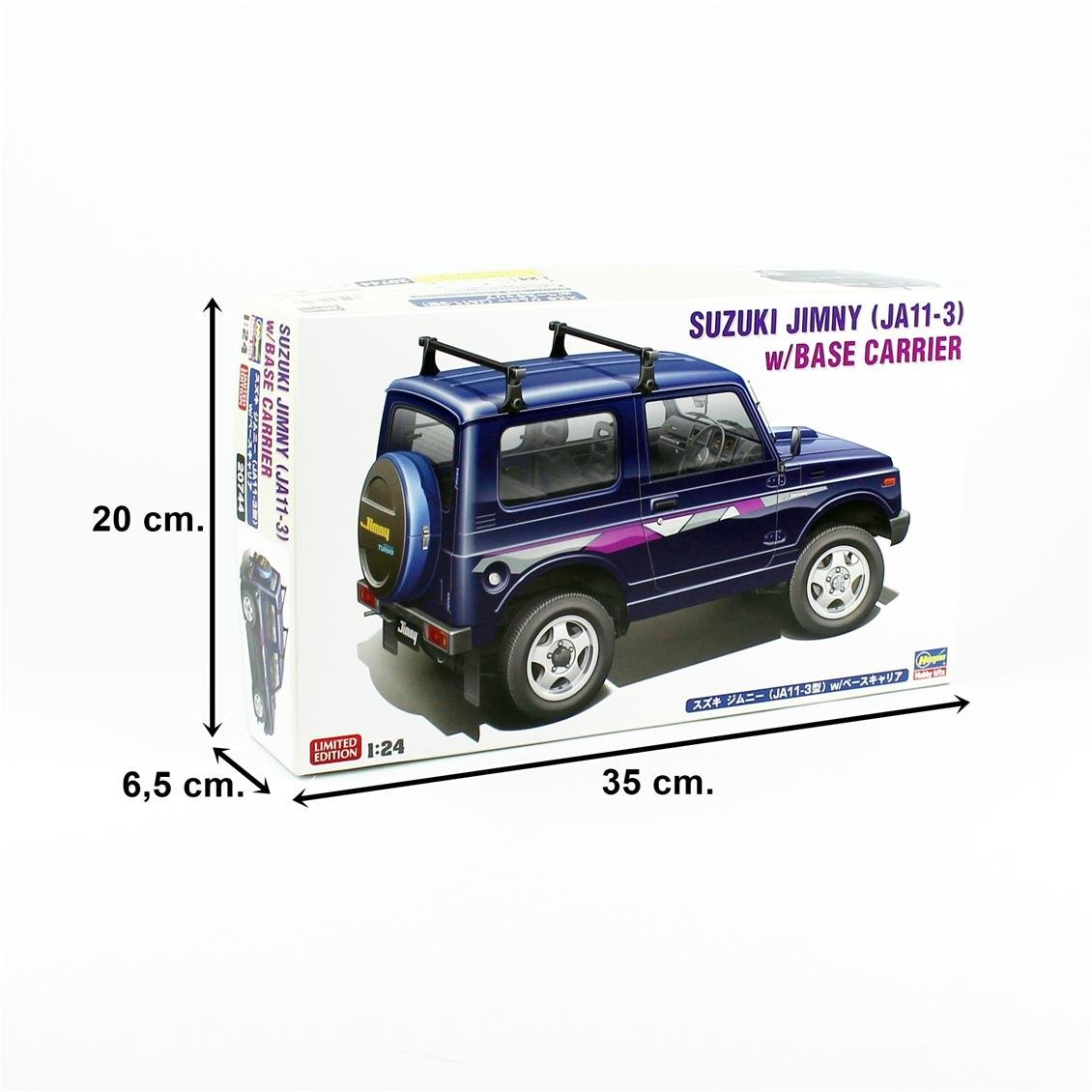 Hasegawa 20744 1/24 Scale, Suzuki Jimny (JA11-3) w/Base Carrier, Plastic Car Model Kit