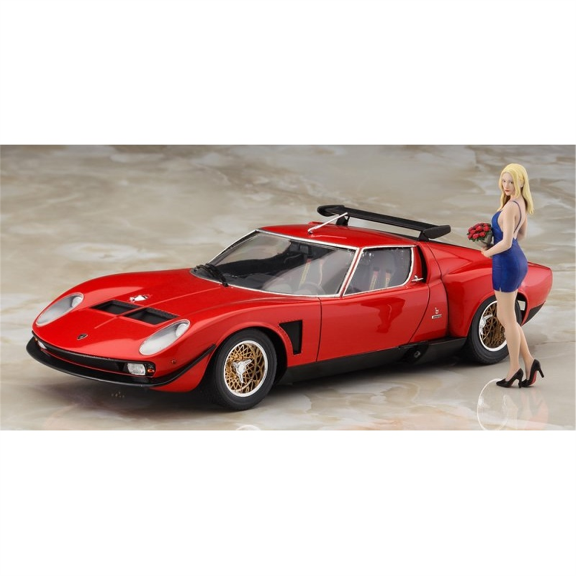 Hasegawa 52479 1/24 Ölçek, Lamborghini Jota SVR ve Kız Figurü, Plastik Model Kiti