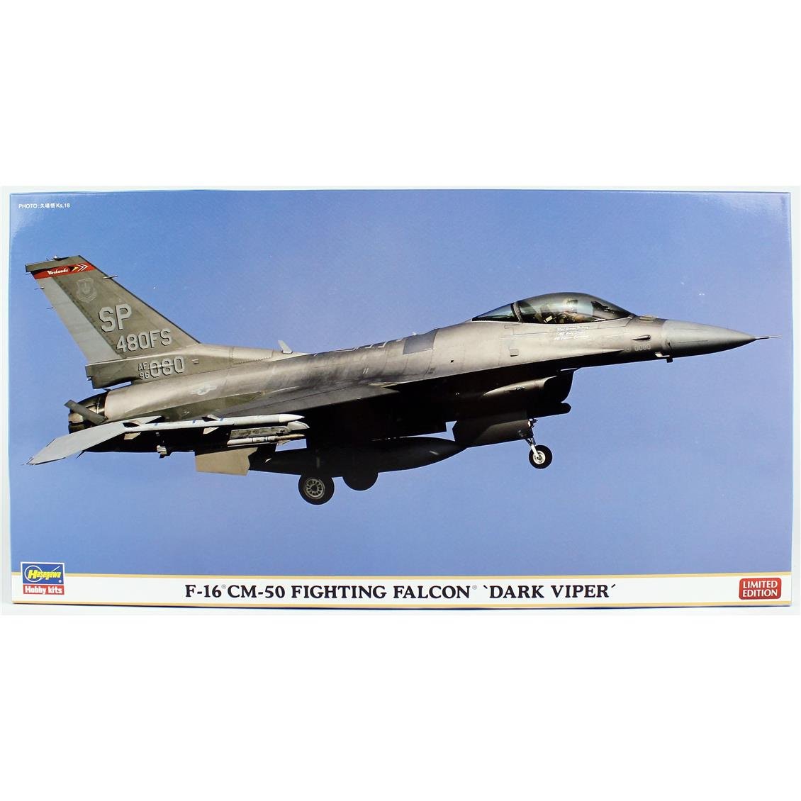 Hasegawa 7522 1/48 Ölçek, F-16CM-50 Ffighting Falcon (Dark Viper), Savaş Uçağı Plastik Model Kiti