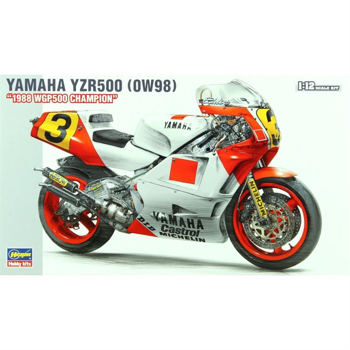 Hasegawa BK3 21503 1/12 Yamaha YZR500 1988 Motosiklet Demonte Plastik Maketi