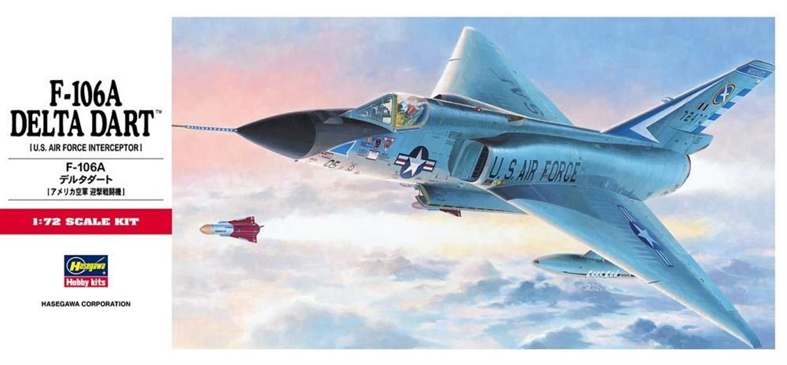 Hasegawa C11 00341 1/72 F-106A Delta Dart Savaş Uçağı Demonte Plastik Maketi