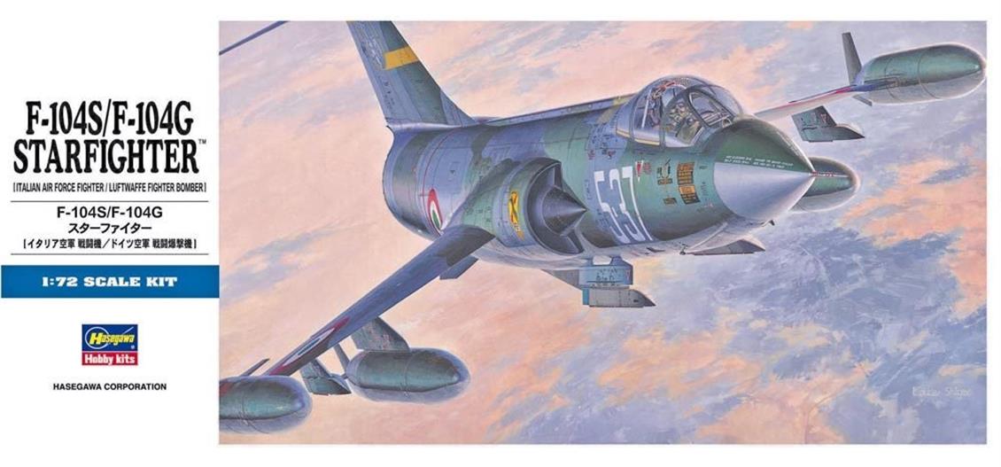 Hasegawa D17 00447 1/72 F-104S/F-104G Starfighter Savaş Uçağı Demonte Plastik Maketi
