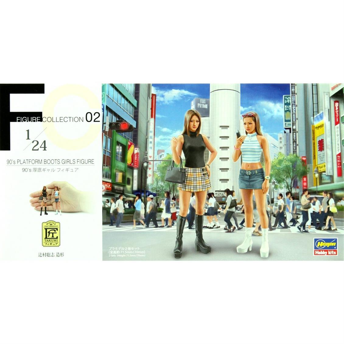 Hasegawa FC02 29102 1/24 Çizmeli Kızlar Figürleri Demonte Plastik Maketi