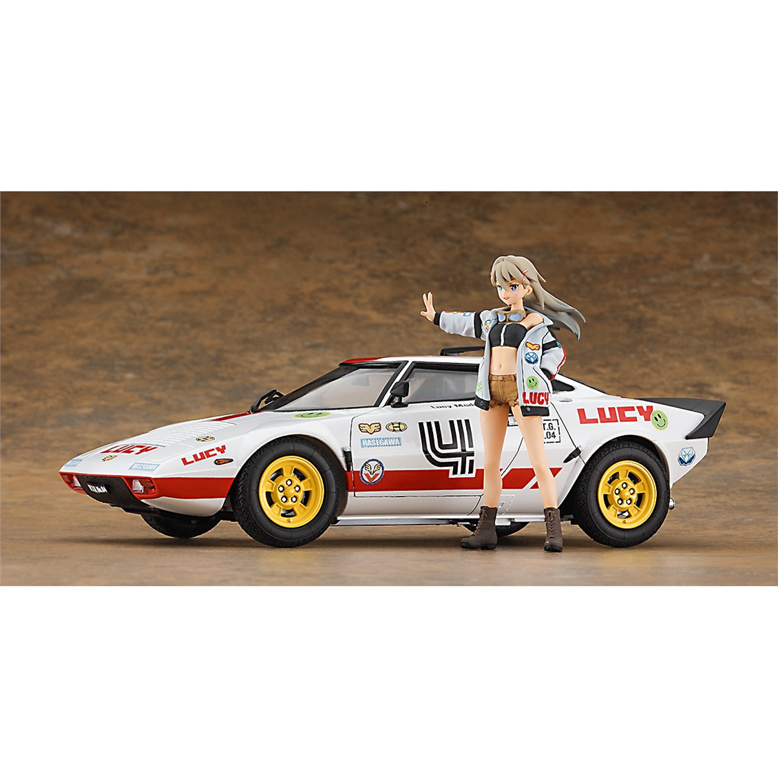 Hasegawa SP528 52328 1/24 Ölçek, Lancia Stratos (Lucy McDonnell) ve Egg Girl Figürü, Yarış Aracı Plastik Model Kiti