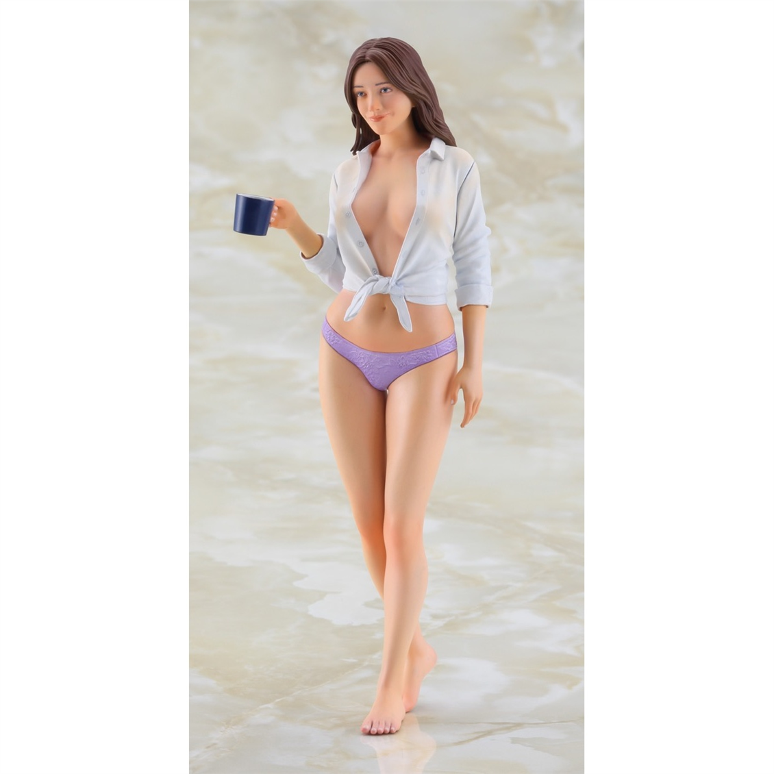 Hasegawa SP638 52438 1/12 Ölçek, 12 Real Figure Collection 43 (Morning Coffee) Kız Figürü, Plastik Model Kiti