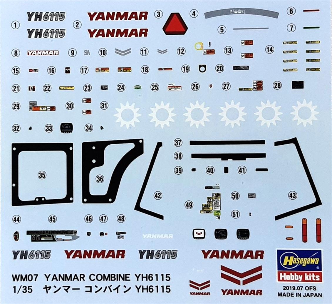 Hasegawa WM07 66007 1/35 Yanmar YH6115 Biçer Döver Demonte Plastik Maketi