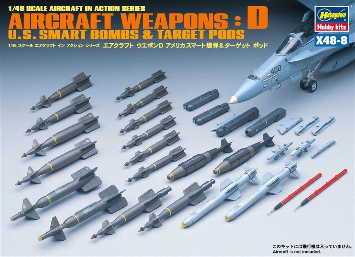 Hasegawa X48-8 36008 1/48 Savaş Uçağı Silahları-D Demonte Plastik Maket Seti