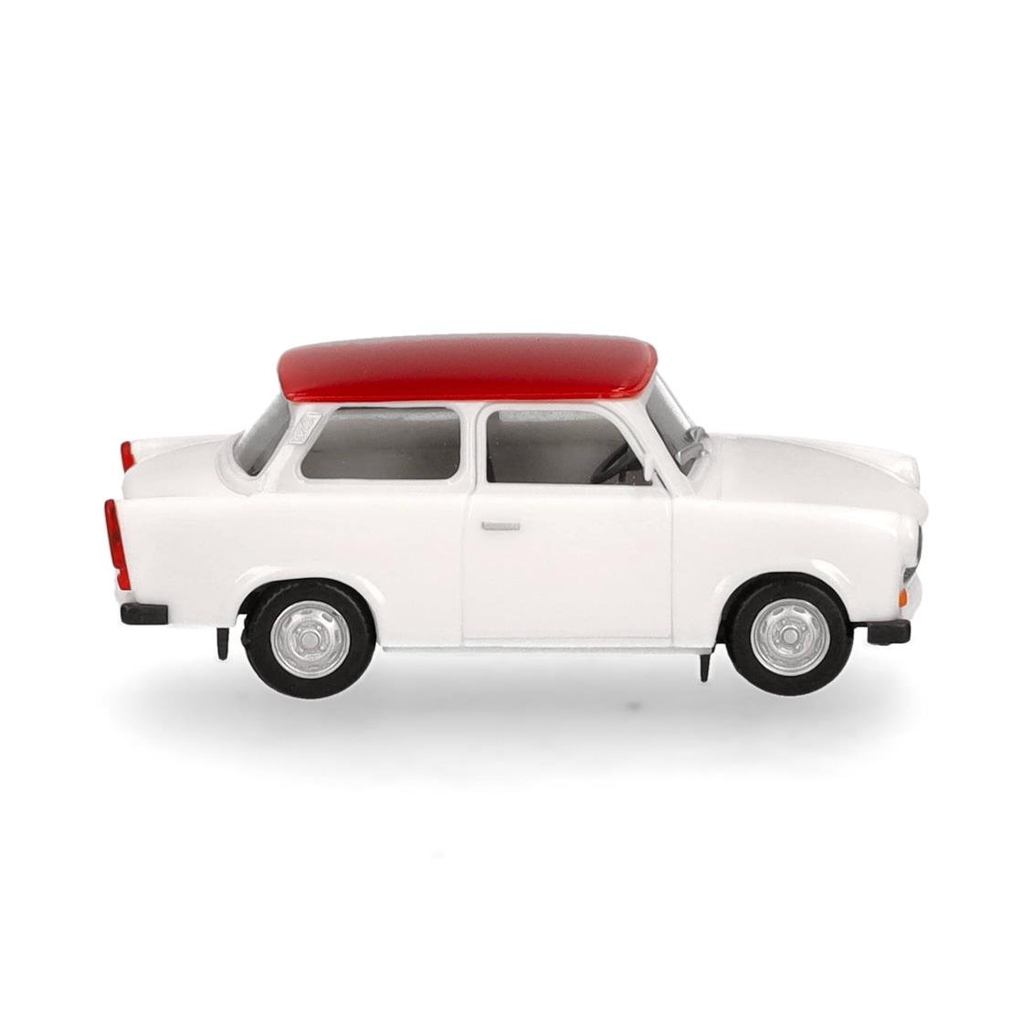 Herpa 020763-007 1/87 Ölçek, Trabant 601 Station Wagon, Beyaz Kırmızı, Sergilemeye Hazır Model Araç