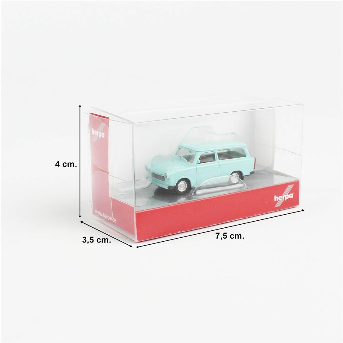 Herpa 020770-007 1/87 Ölçek, Trabant 601 S, Mavi, Sergilemeye Hazır Model Araç