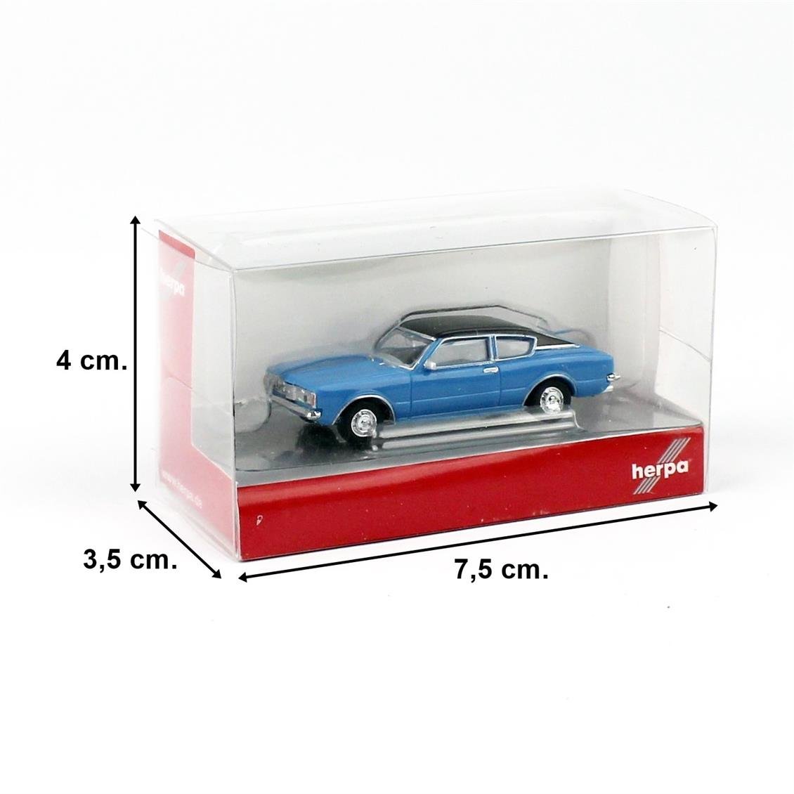 Herpa 023399-002 1/87 Ölçek Ford Taunus Coupe, Sky Blue, Sergilemeye Hazır Model Araç