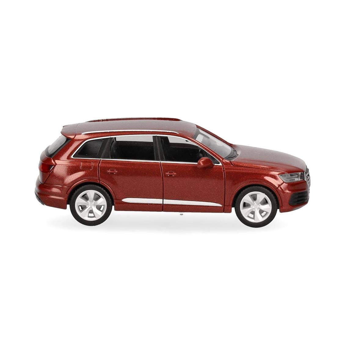 Herpa 038447-005 1/87 Ölçek, Audi Q7, Matador Kırmızı, Sergilemeye Hazır Model Araç