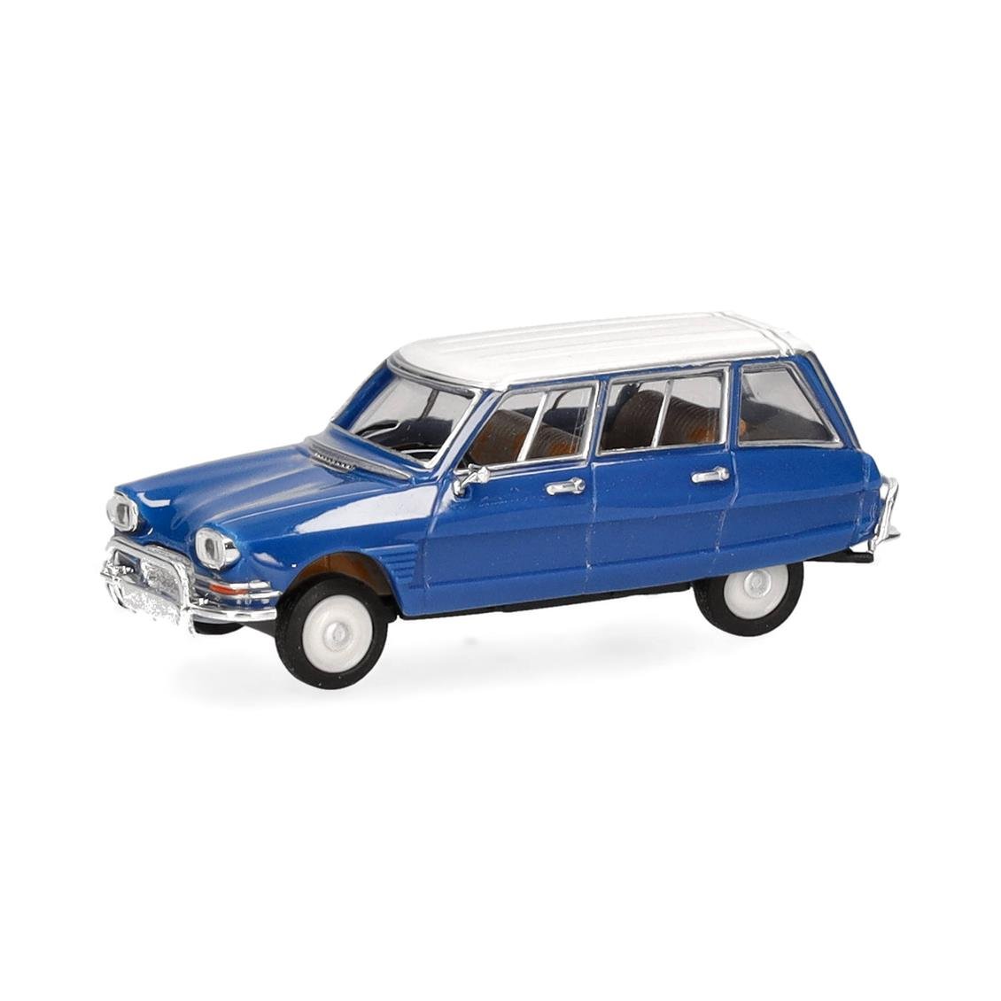Herpa 038959-002 1/87 Ölçek, Citroen AMI 6 Break, Mavi Beyaz, Sergilemeye Hazır Model Araç