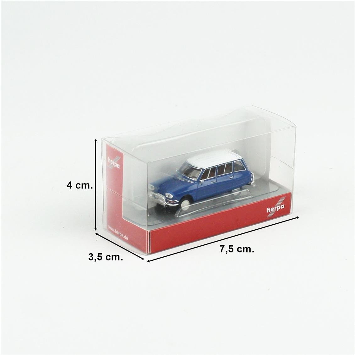 Herpa 038959-002 1/87 Ölçek, Citroen AMI 6 Break, Mavi Beyaz, Sergilemeye Hazır Model Araç