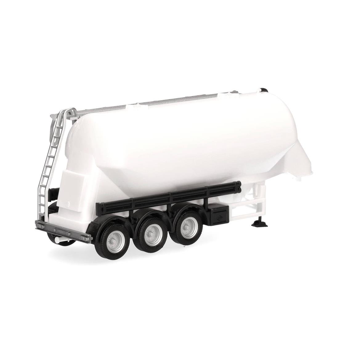 Herpa 076821-002 1/87 Ölçek, 35m3, 3 Akslı Burunlu Silo Romorku, Beyaz, Sergilemeye Hazır Model Araç