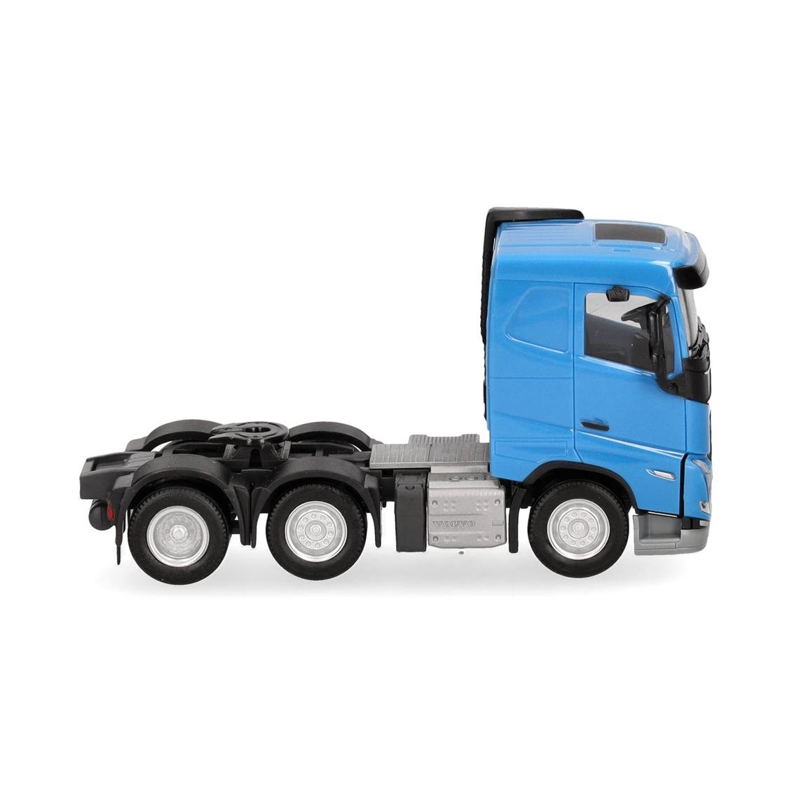 Herpa 313735-003 1/87 Ölçek, Volvo FH Düz Tavanlı 3 Akslı Çekici, Açık Mavi, Sergilemeye Hazır Model Araç