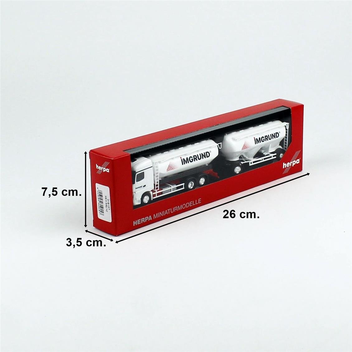 Herpa 319157 1/87 Ölçek, Mercedes-Benz Actros Streamspace, Dökme Silolu Kamyon Ve 2 Akslı Römor, Imgrund, Sergilemeye Hazır Mod