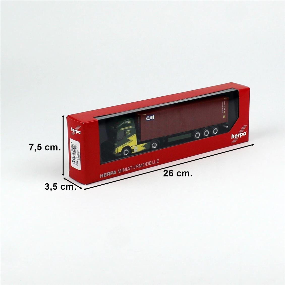 Herpa 319256 1/87 Ölçek, Volvo FH GL XL Electric, 40 lık Konteynerli TIR, Ancotrans/CAI, Sergilemeye Hazır Model Araç