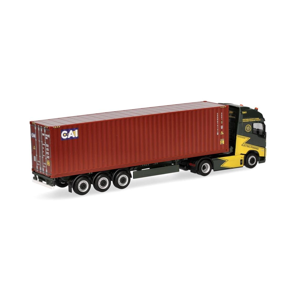 Herpa 319256 1/87 Ölçek, Volvo FH GL XL Electric, 40 lık Konteynerli TIR, Ancotrans/CAI, Sergilemeye Hazır Model Araç
