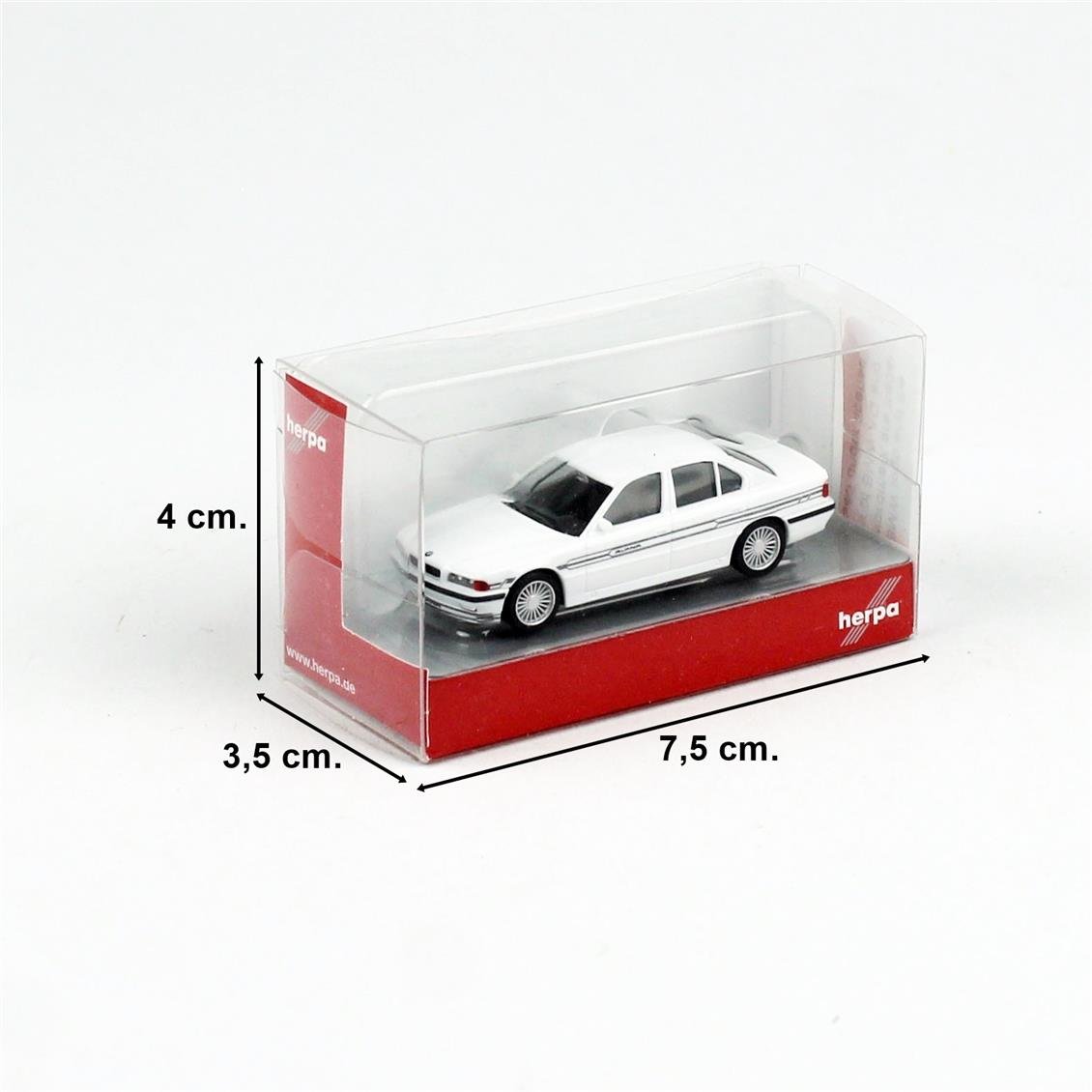 Herpa 421201 1/87 Ölçek, BMW Alpina B12 5.7 (E38), Beyaz, Sergilemeye Hazır Model Araç