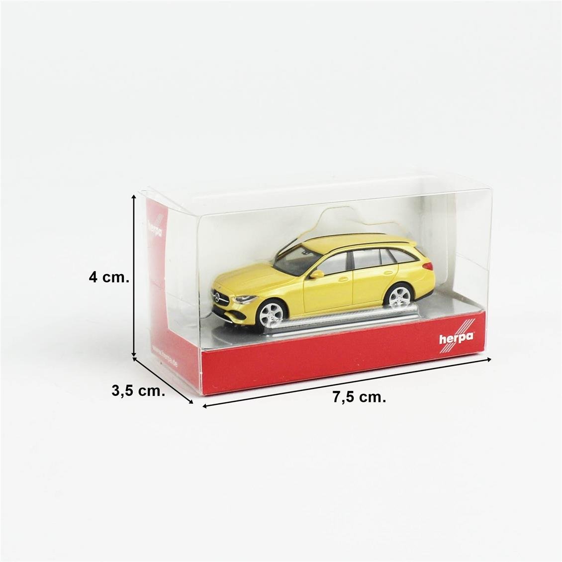 Herpa 430388-003 1/87 Ölçek, MB 1987 C-Klasse Steyşin, Güneş Rengi, Sergilemeye Hazır Model Araç