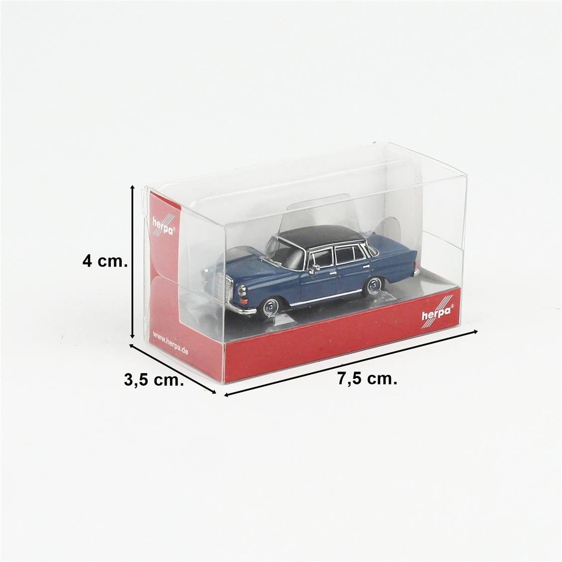 Herpa 430739-004 1/87 Ölçek, Mercedes-Benz 200 Kırlangıç Kasa, Mavi-Beyaz, Sergilemeye Hazır Model Araç