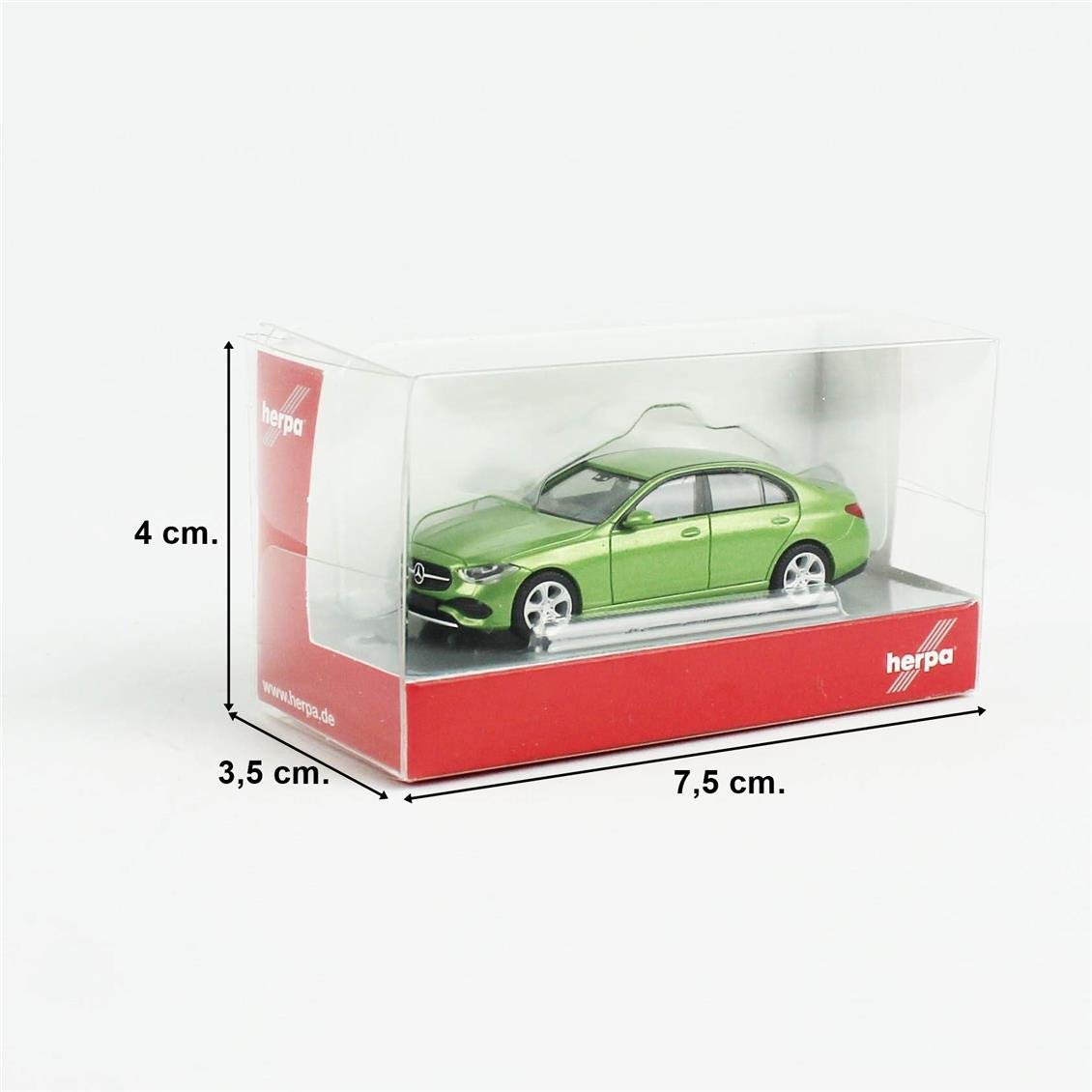 Herpa 430913-003 1/87 Ölçek, MB C-Klasse, Cehennem Yeşili, Sergilemeye Hazır Model Araç