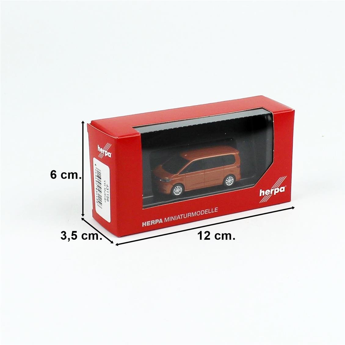 Herpa 431156 1/87 Ölçek, VW Multi Van Minibüs, Metalik Turuncu, Sergilemeye Hazır Model Araç