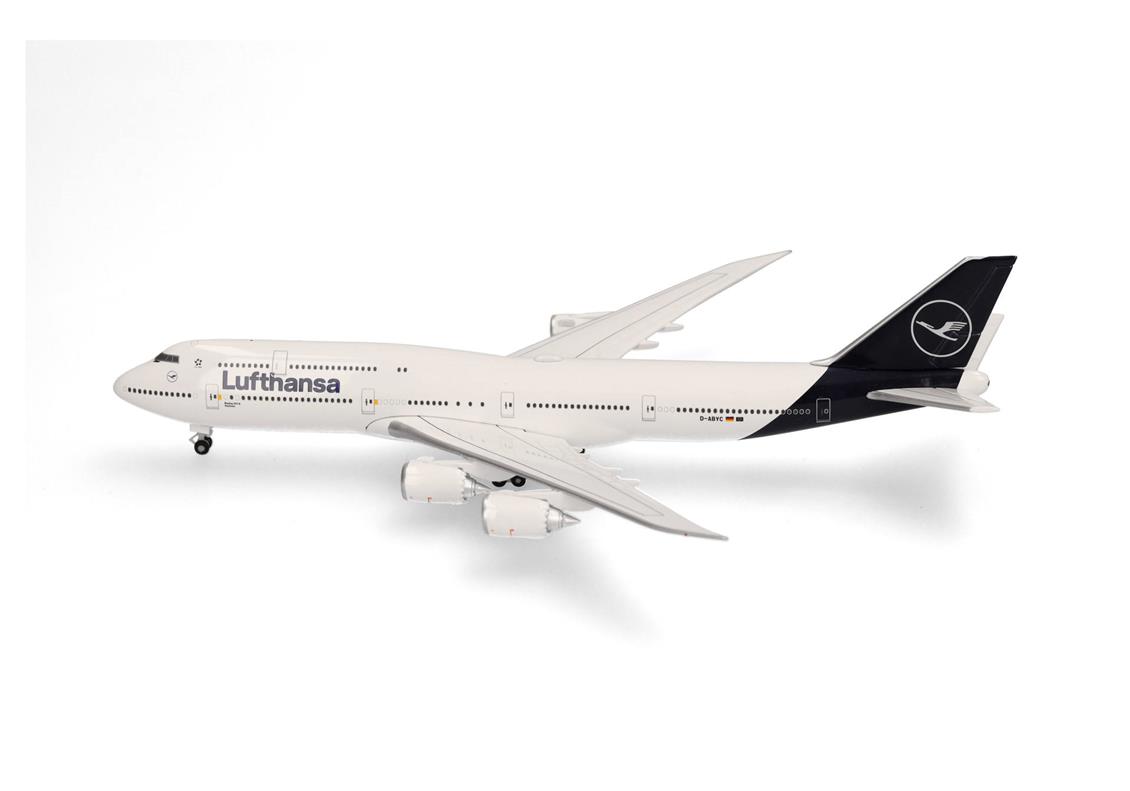 Herpa 531283-001 1/500 Ölçek, Lufthansa Boeing 747-8 Intercontinental – D-ABYC (Sachsen), Metal, Sergilemeye Hazır Model Yolcu