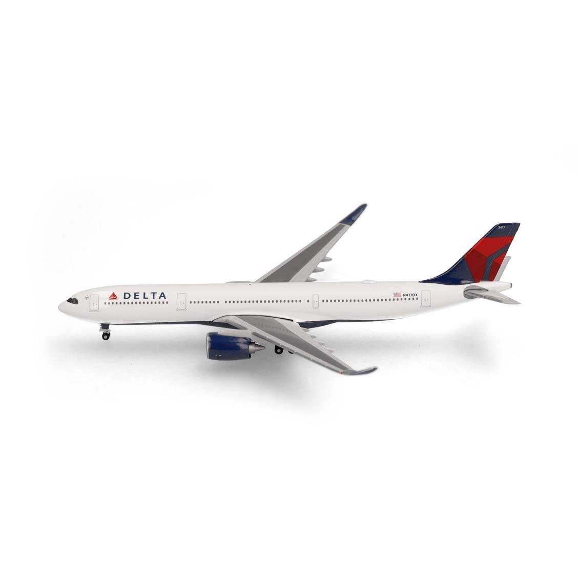 Herpa 533515-001 1/500 Ölçek, Delta Hava Yolları Airbus A330-900neo - N417DX, Metal, Sergilemeye Hazır Model Yolcu Uçağı