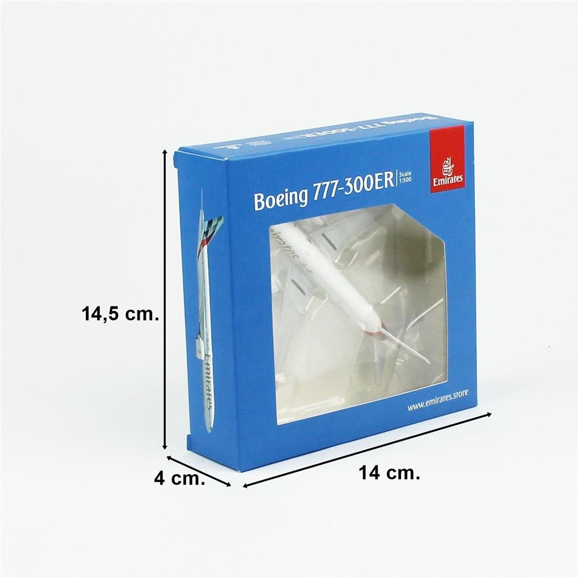 Herpa 537674 1/500 Ölçek, Emirates Boeing 777-300ER, 2023 boyama paternli,  A6-ENV, Metal, Sergilemeye Hazır Model Yolcu Uçağı