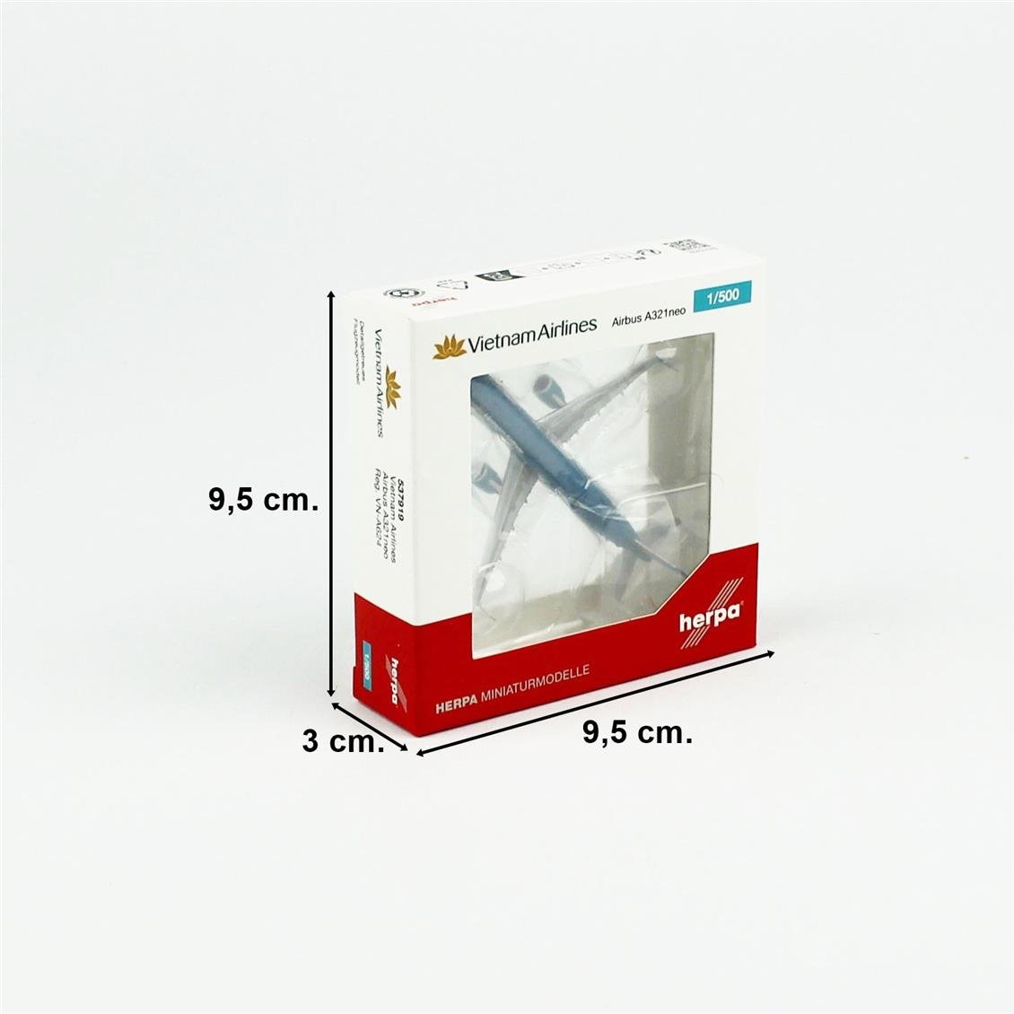 Herpa 537919 1/500 Ölçek, Vietnam Havayolları Airbus A321neo, VN-A624, Metal, Sergilemeye Hazır Model Yolcu Uçağı